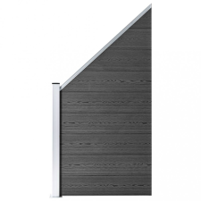 vidaXL fekete WPC kerítéspanel 95 x (105-180) cm kerti bútor