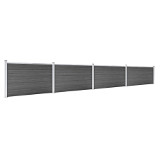 vidaXL fekete WPC kerítéspanelszett 699 x 105 cm   (3070449) építőanyag