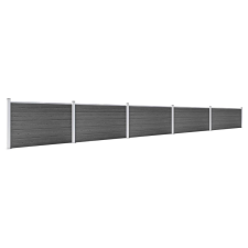 vidaXL fekete WPC kerítéspanelszett 872 x 105 cm   (3070450) kerti bútor