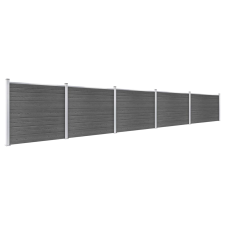 vidaXL fekete WPC kerítéspanelszett 872 x 146 cm (3070462) kerti bútor