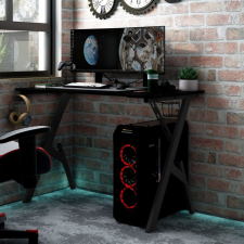 vidaXL fekete Y-lábú gamer asztal 90 x 60 x 75 cm íróasztal