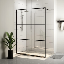 vidaXL fekete zuhanyfal átlátszó ESG üveggel 140 x 195 cm kád, zuhanykabin