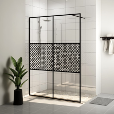 vidaXL fekete zuhanyfal átlátszó ESG üveggel 140 x 195 cm kád, zuhanykabin