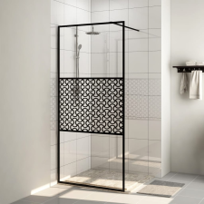 vidaXL Fekete zuhanyfal átlátszó esg üveggel 90 x 195 cm kád, zuhanykabin