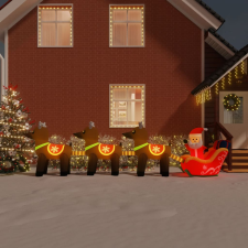 vidaXL felfújható karácsonyi Mikulás és rénszarvas LED-ekkel 138 cm karácsonyi dekoráció