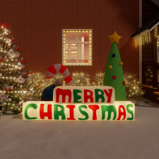 vidaXL felfújható "Merry Christmas" dekoráció LED-ekkel 197 cm karácsonyfa izzósor