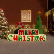 vidaXL Felfújható "Merry Christmas" dekoráció LED-ekkel 197 cm karácsonyfa izzósor