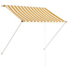 vidaXL feltekerhető sárga és fehér napellenző 100 x 150 cm kerti bútor