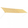 vidaXL Feltekerhető sárga és fehér napellenző 400 x 150 cm