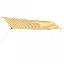 vidaXL Feltekerhető sárga és fehér napellenző 400 x 150 cm kerti bútor