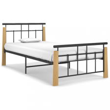 vidaXL fém és tömör tölgyfa ágykeret 100 x 200 cm ágy és ágykellék