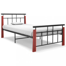 vidaXL fém és tömör tölgyfa ágykeret 90 x 200 cm ágy és ágykellék