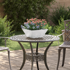 vidaXL Fém virágcserép Galvanizált acél 35 x 35 x 15 cm Virágcserép kerti tárolás