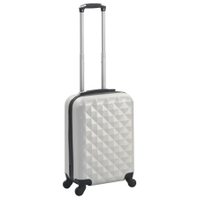vidaXL fényes ezüstszínű keményfalú ABS gurulós bőrönd kézitáska és bőrönd