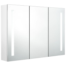 vidaXL fényes fehér fürdőszobaszekrény LED világítással 89x14x62 cm (326531) fürdőszoba bútor