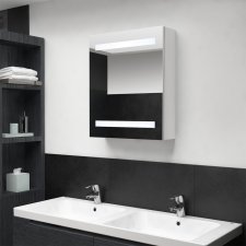 vidaXL fényes fehér LED-es tükrös fürdőszobaszekrény 50 x 14 x 60 cm fürdőszoba bútor
