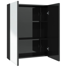 vidaXL fényes fekete MDF tükrös fürdőszobaszekrény 60 x 15 x 75 cm (331524) fürdőszoba bútor