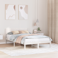 vidaXL Fenyőfa Ágykeret Fehér Tömör fenyőfa 120 x 200 cm Tartós ágy és ágykellék