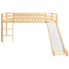 vidaXL fenyőfa gyermek galériaágy-keret csúszdával/létrával 97x208 cm gyermekágy