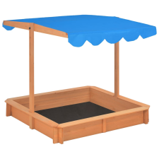vidaXL fenyőfa homokozó állítható tetővel 115 x 115 x 115 cm (316473) homokozó