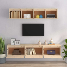 vidaXL Fenyőfa TV Szekrény Szett - 5 db - Modern Nappali Tároló bútor