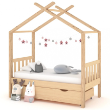 vidaXL fiókos tömör fenyőfa gyerekágykeret 70 x 140 cm ágy és ágykellék