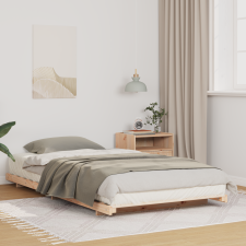 vidaXL Földi ágykeret Barna 90 x 210 cm Tömör fenyőfa ágy és ágykellék