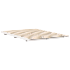 vidaXL Földi ágykeret Fehér 150 x 200 cm Tömör fenyőfa (873068) ágy és ágykellék