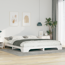 vidaXL Földi ágykeret Fehér 180 x 210 cm Tömör fenyőfa ágy és ágykellék