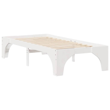 vidaXL Földi ágykeret tárolóval Fehér 75 x 190 cm Tömör fenyőfa (873014) ágy és ágykellék