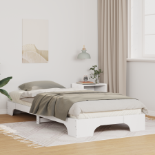vidaXL Földi ágykeret tárolóval Fehér 80 x 220 cm faszínű ágy és ágykellék
