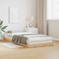 vidaXL Földi ágykeret Természetes 100 x 210 cm Tömör fenyőfa ágy és ágykellék