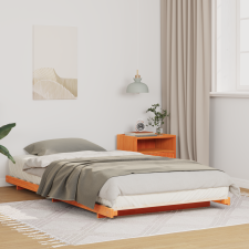 vidaXL Földi ágykeret Viaszbarna 80 x 200 cm Tömör fenyőfa ágy és ágykellék