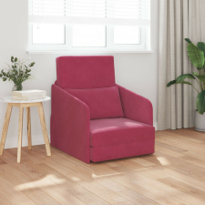 vidaXL Földi Kanapéágy 2 az 1-ben Burgundi Vörös 65x80x83 cm Bársony bútor