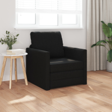 vidaXL Földi Kanapéágy 2 az 1-ben Fekete 74x77x81 cm Szövet bútor