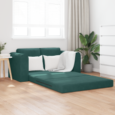 vidaXL Földi Kanapéágy 2 az 1-ben Sötét Zöld 148x71x83 cm Bársonyos bútor