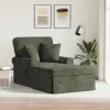 vidaXL Fotel Loungba Szoknyával párnával Zöld 157 x 91 x 91 cm ARES
