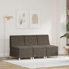 vidaXL Fotel párnával 3 pcs Sötétszürke 55 cm Műbőr velúr bútor