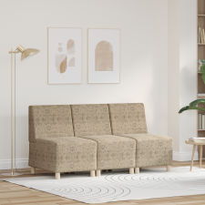 vidaXL Fotel párnával 3 pcs Világosszürke 55 cm Műbőr velúr bútor