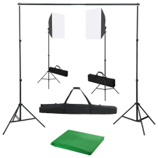 vidaXL fotóstúdió-felszerelés softbox lámpákkal és háttérrel stúdió lámpa