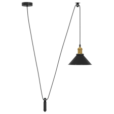 vidaXL függesztéklámpa magassága állítható E27 fényes fekete Ø22cm fém (4103443) világítás