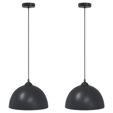 vidaXL függőlámpák 2 db Állítható magasságú E27 fekete Ø 30 cm Fém (4103451) világítás