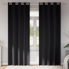 vidaXL Függönyök függönyökkel 2 pcs Fekete 225 x 140 cm Poliészter lakástextília