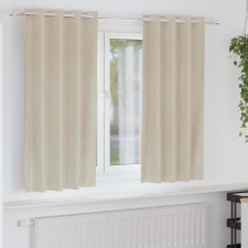 vidaXL Függönyök függönyökkel 2 pcs Krém 140 x 175 cm Bársony lakástextília