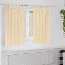 vidaXL Függönyök függönyökkel 2 pcs Krém 140x140cm Poliészter lakástextília