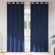 vidaXL Függönyök függönyökkel 2 pcs Sötétkék 140 x 245 cm Bársony lakástextília