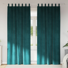 vidaXL Függönyök Sötétzöld Poliészter 140 x 260 cm Dekoratív betétek lakástextília