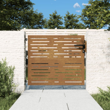 vidaXL fűmintás corten acél kerti kapu 85 x 75 cm kerti bútor