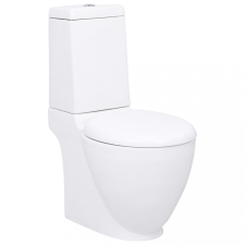 vidaXL fürdőszobai kerek fehér kerámia WC alsó vízelvezetéssel szaniter