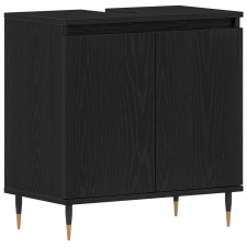 vidaXL Fürdőszobai Mosdószekrény Fekete tölgy 58x33x60 cm Szerelt Fa (862887) fürdőszoba bútor